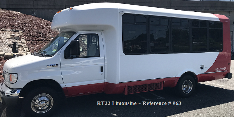 White and Red Shuttle with Wheelchair Accessibility